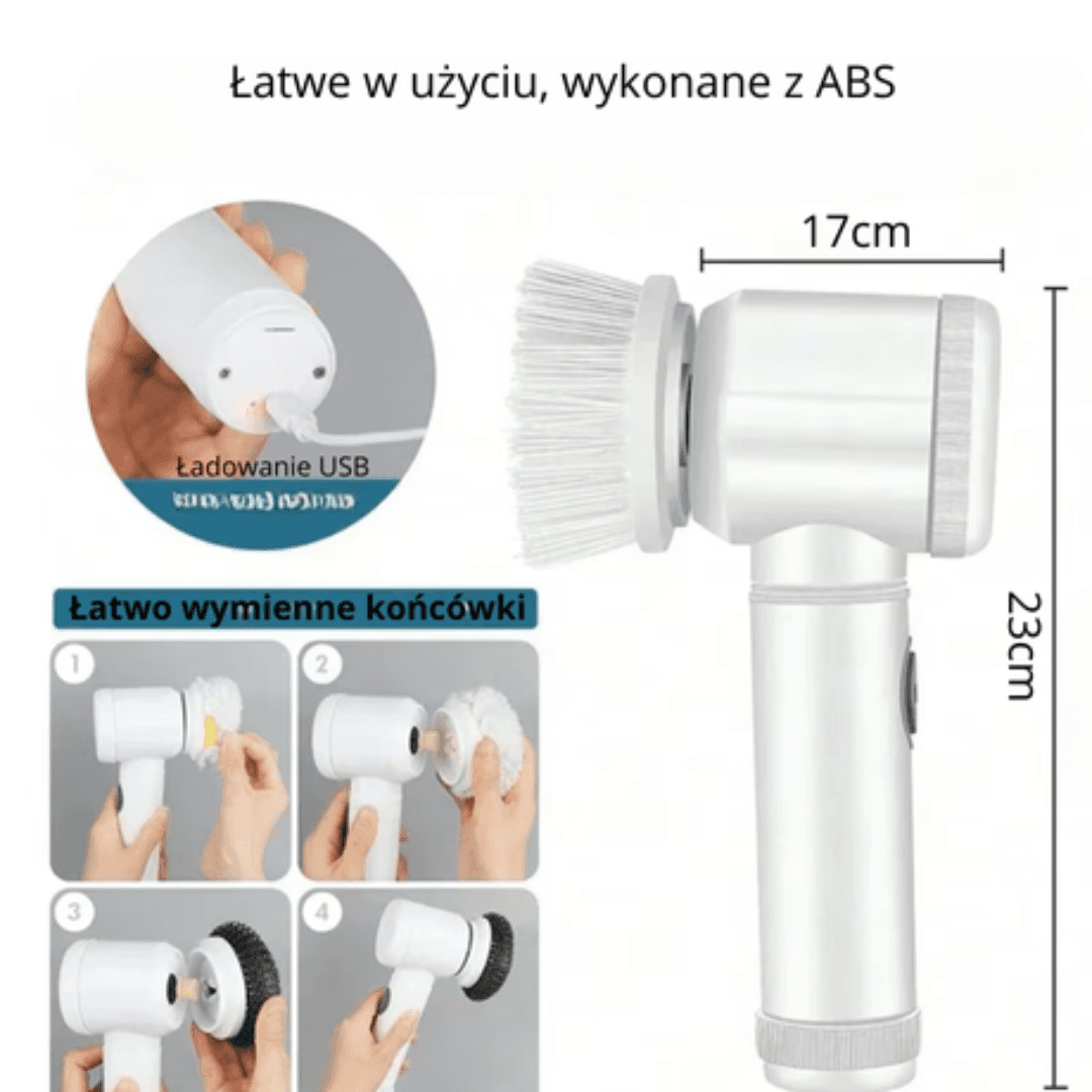 Szorowaczka elektryczna do czyszczenia – 5 końcówek