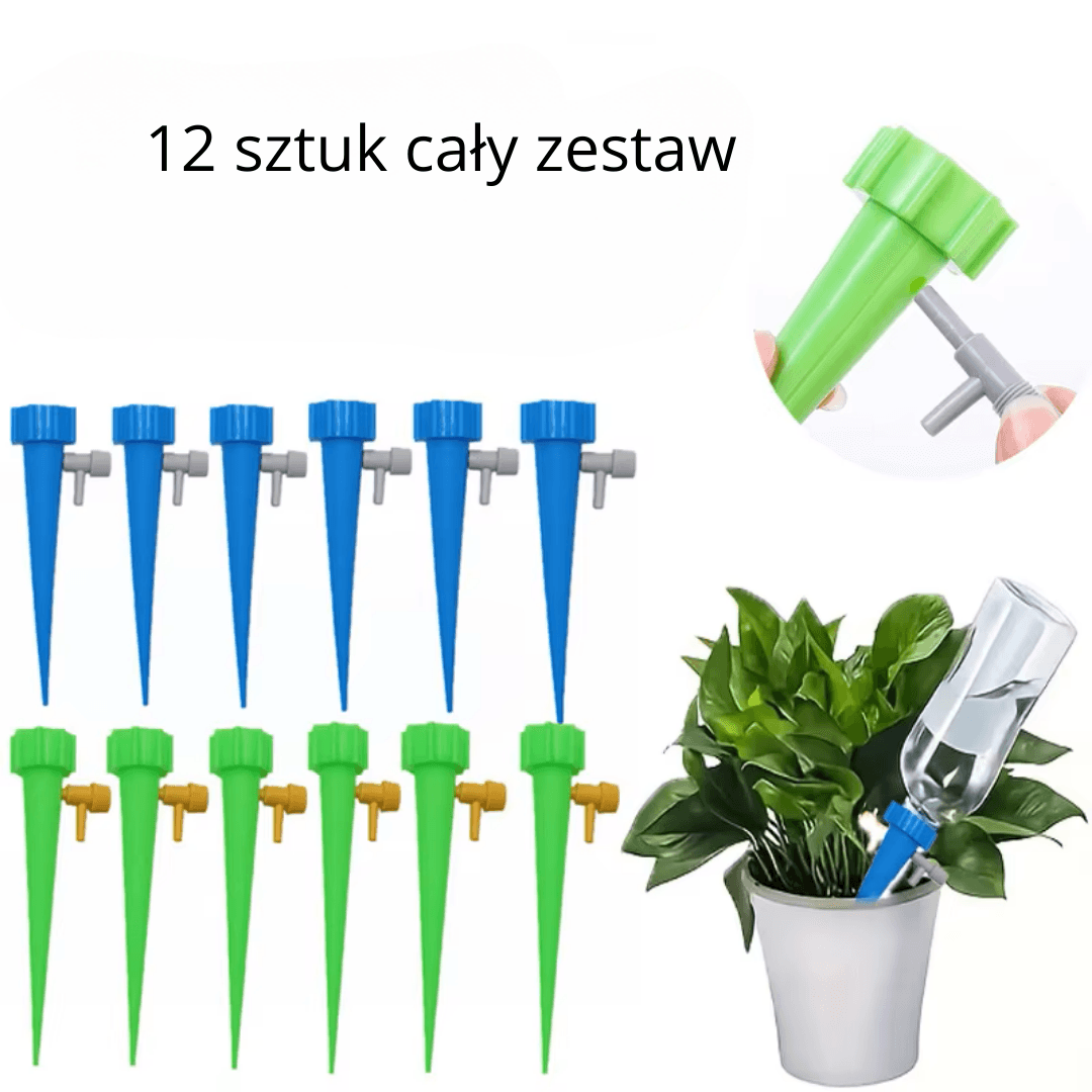 System nawadniania 12 sztuk - regulowany kroplownik na butelkę