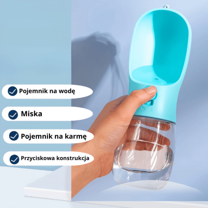 2 w 1 przenośna butelka na wodę dla psa i kota z pojemnikiem na jedzenie