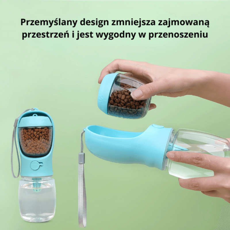 2 w 1 przenośna butelka na wodę dla psa i kota z pojemnikiem na jedzenie